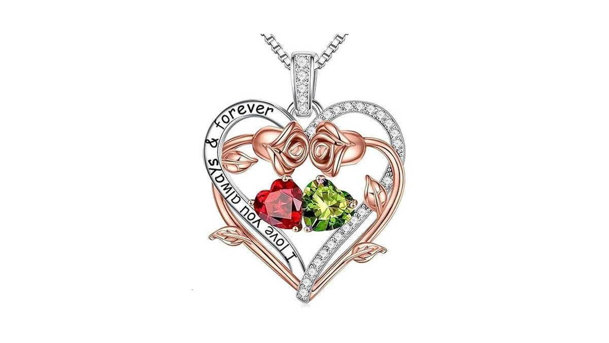 Penaciny Forever Double Heart Necklaces Gifts For Women, S925 Sterling
