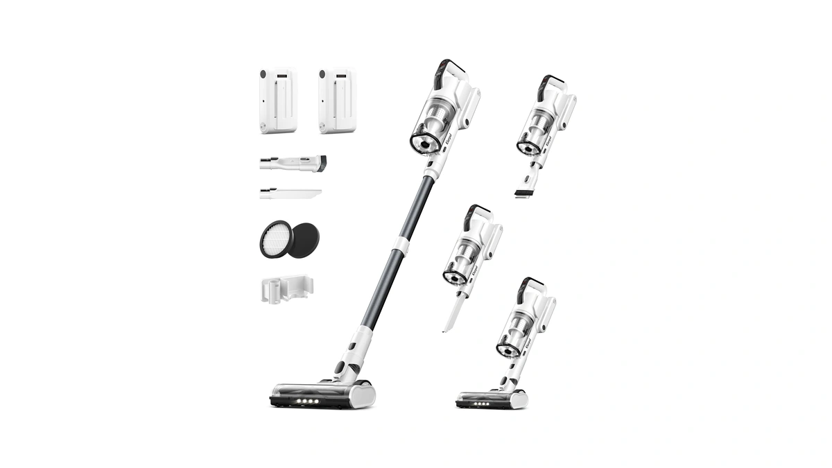 Klarpul Cordless Vacuum Cleaner, 2 Batteries 140 Mins Runtime 600w