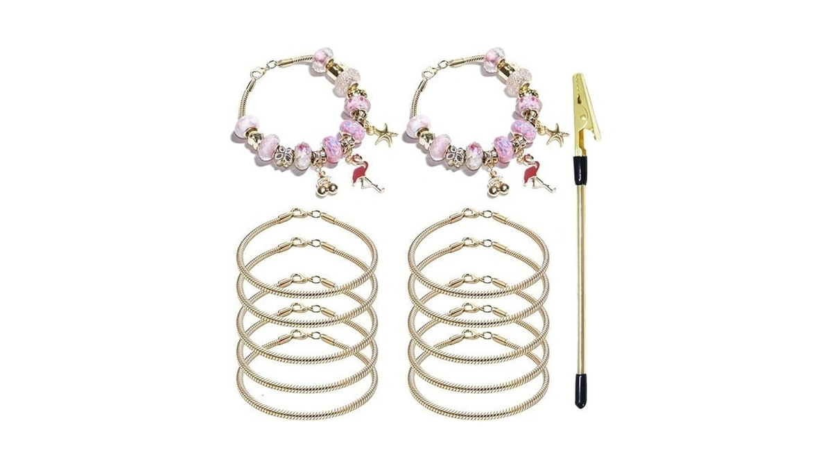 Exway 10 Pcs Snake Charm Bracelet Chain 7.0 Inch Gold
