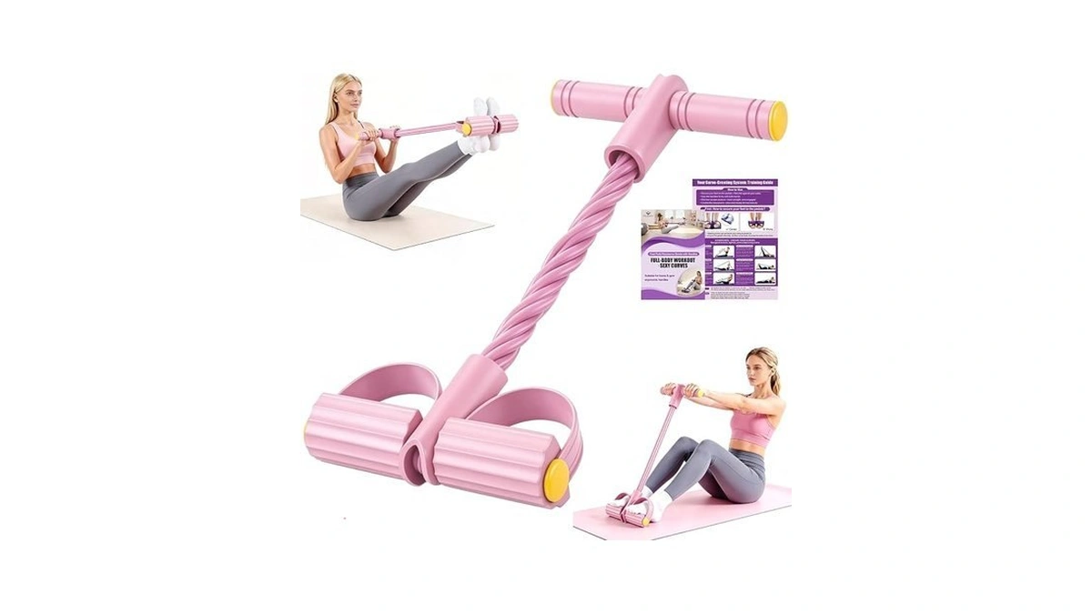 Foot Pedal Resistance Bands With Handles, 6-tube Multifunction Exercise Bands,