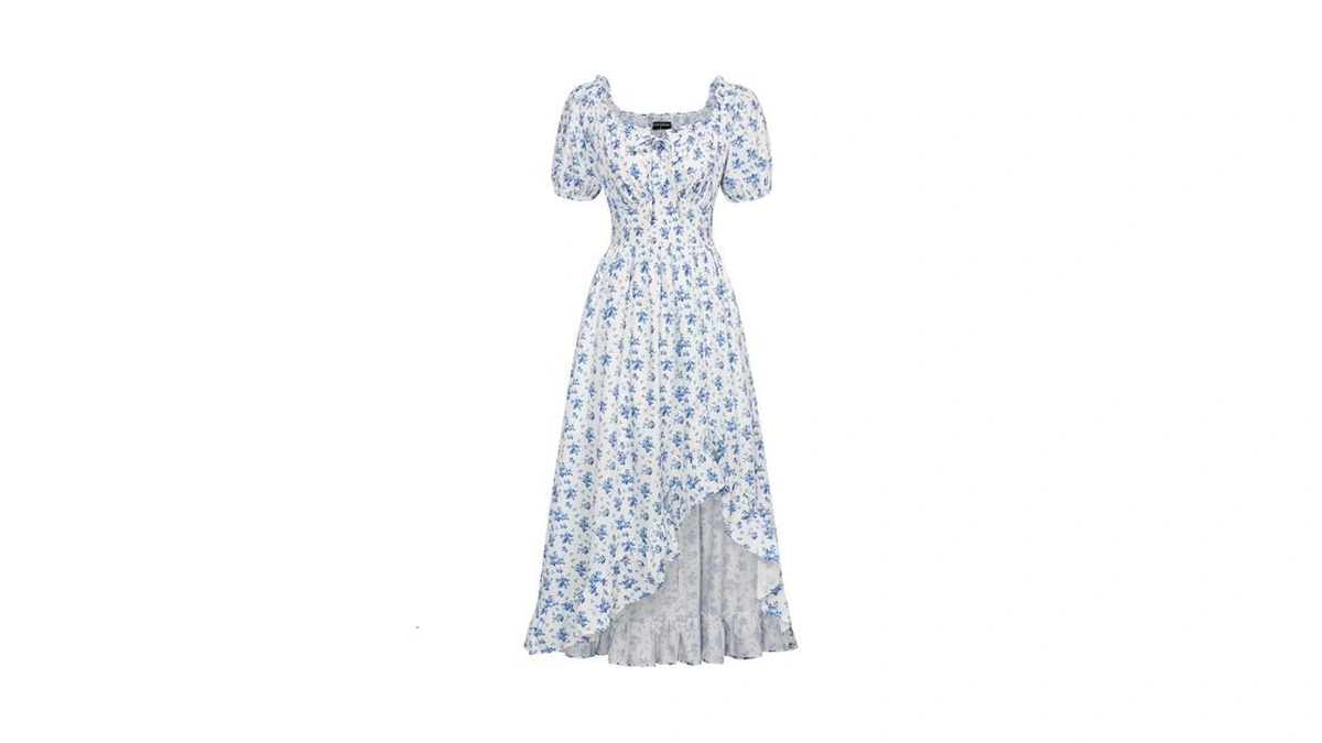 Scarlet Darkness Cottagecore Corset Dress Summer Off Shoulder Floral Dress