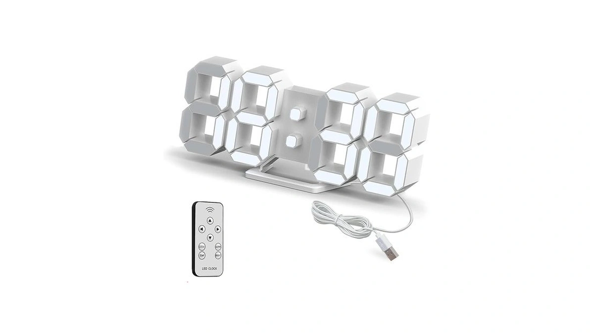 Deeyaple Led Clock, 3d Digital Wall & Desk Alarm Clock