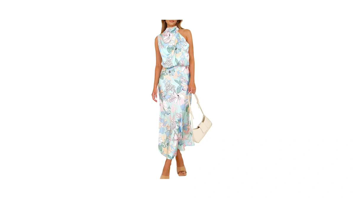 Prettygarden Women Summer Satin Dress Elegant...