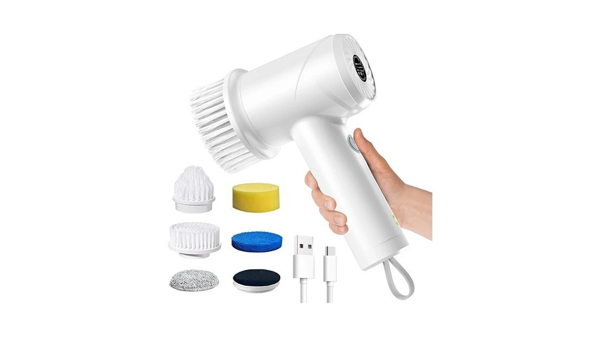 Electric Spin Scrubber - Cordless Ipx7 Waterproof Shower Scrubber With