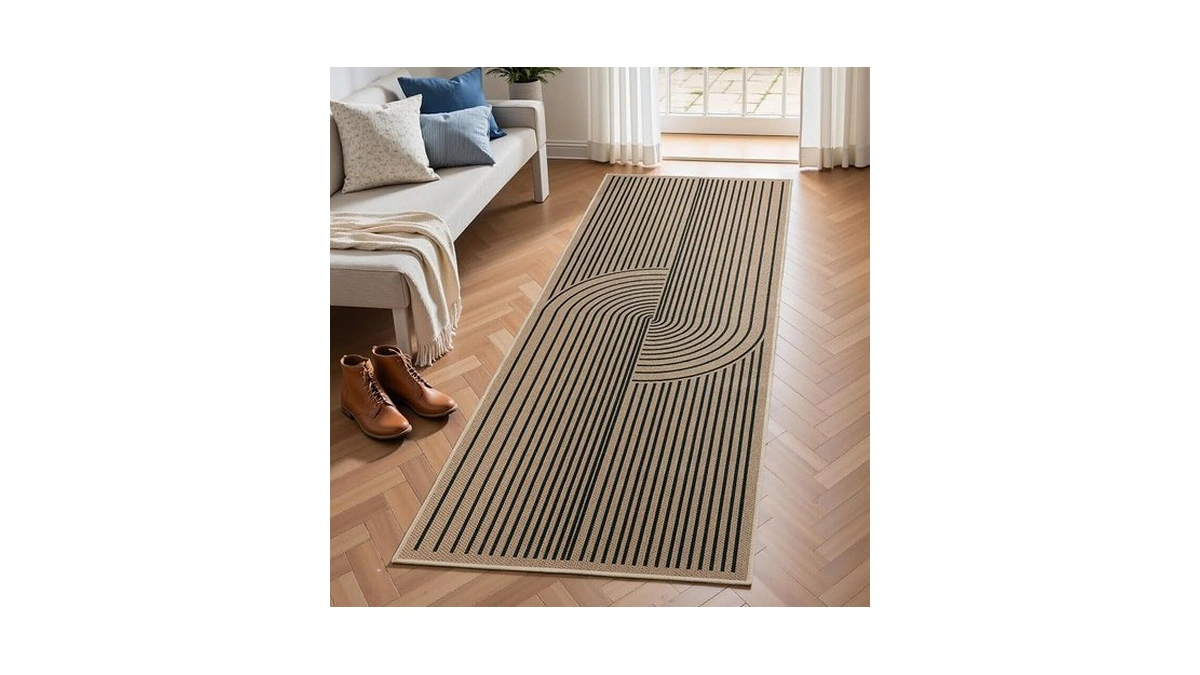 Edimens Rainbow Easy Jute Runner, 2x6 Washable Kitchen Runner Rug,