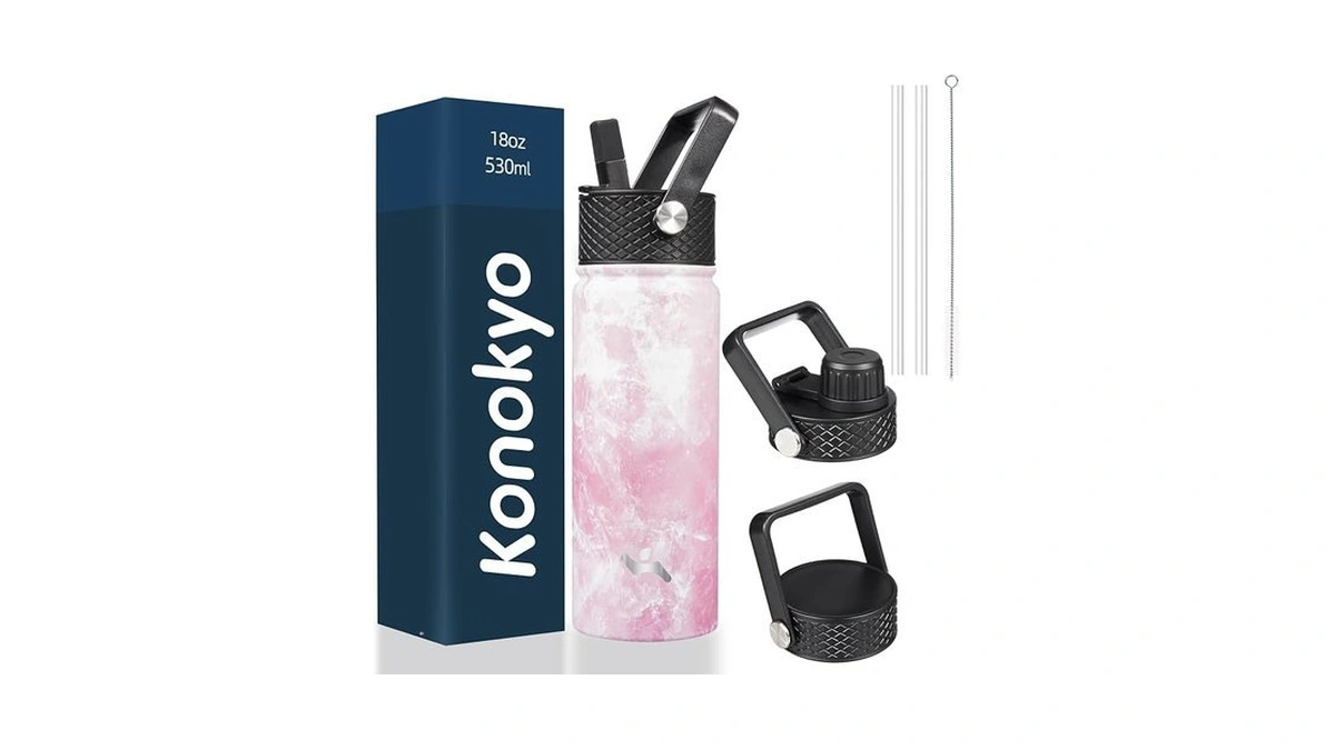 Konokyo 18 Oz Insulated Water Bottle Stainless Steel Sport Bottles