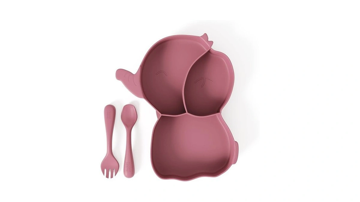 Muqee Peeko Toddler Suction Plates For Babies And Silicone Utensil