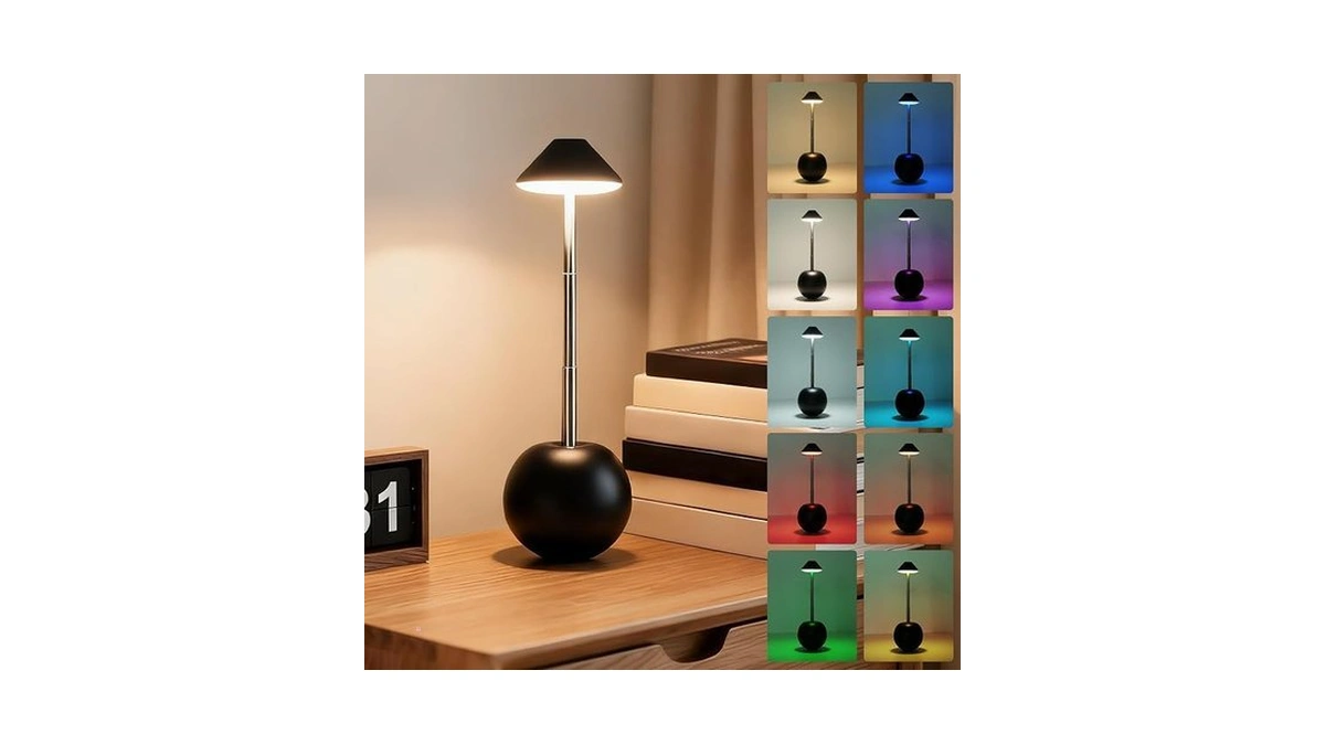 Umlaen Rechargeable Led Table Light, Tumbler Cordless Table Lamp With