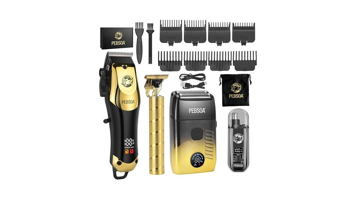 Hair Clippers For Man With An Led Display, A 4-piece