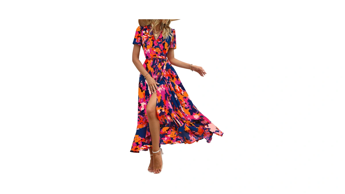 Prettygarden Women Summer Wrap Mai Dress Casu...