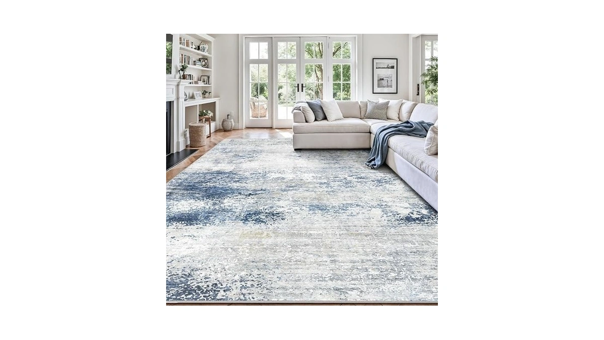 8x10 Area Rugs, Abstract Modern Ultra Soft Washable Rug, Non