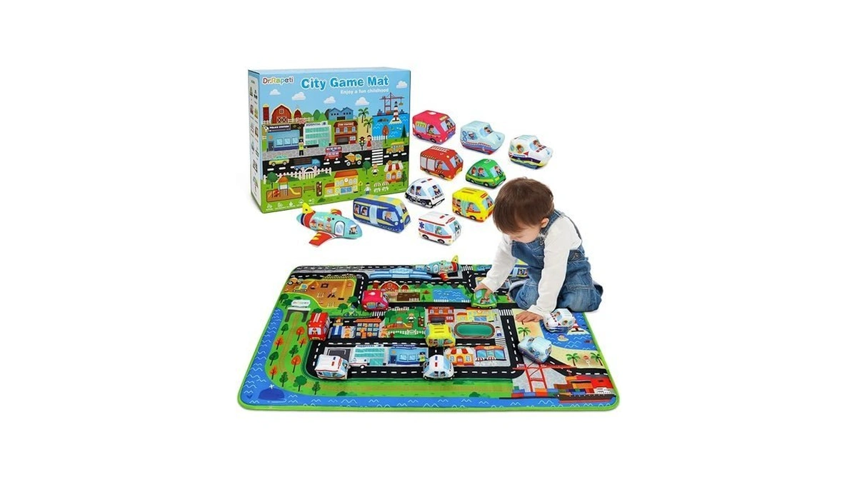 Dr.rapeti Soft Toy Car Set For Babies Infants Toddlers Kids