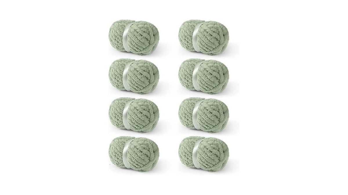 Yubamin Chunky Yarn For Hand Knitting, 8 Packs Chunky Chenille
