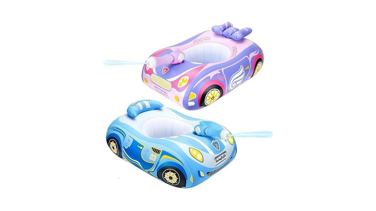Swimbobo Toddler Pool Float With Seat Boat Inflatable Ride-on Airplane