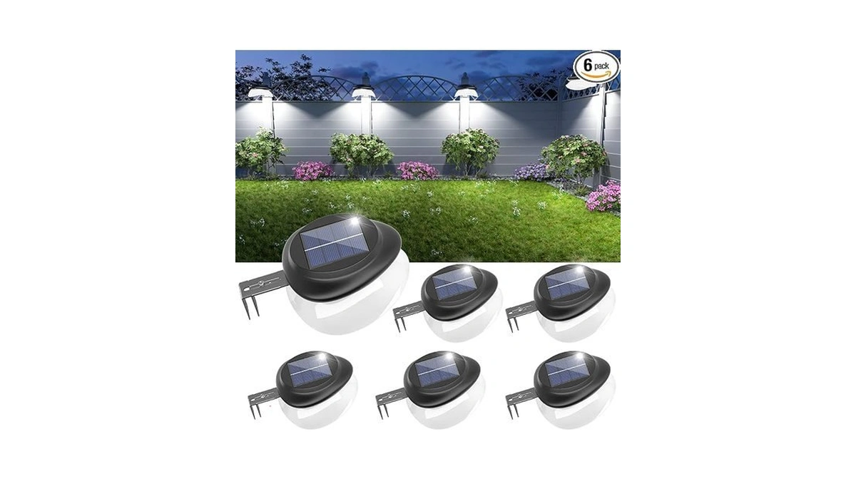 Jsot Solar Fence Lights, Bright Security Outdoor Backyard Lights Waterproof,