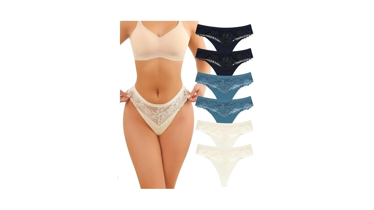 Levao Lace Thongs For Women Low Waisted Underwear No Show