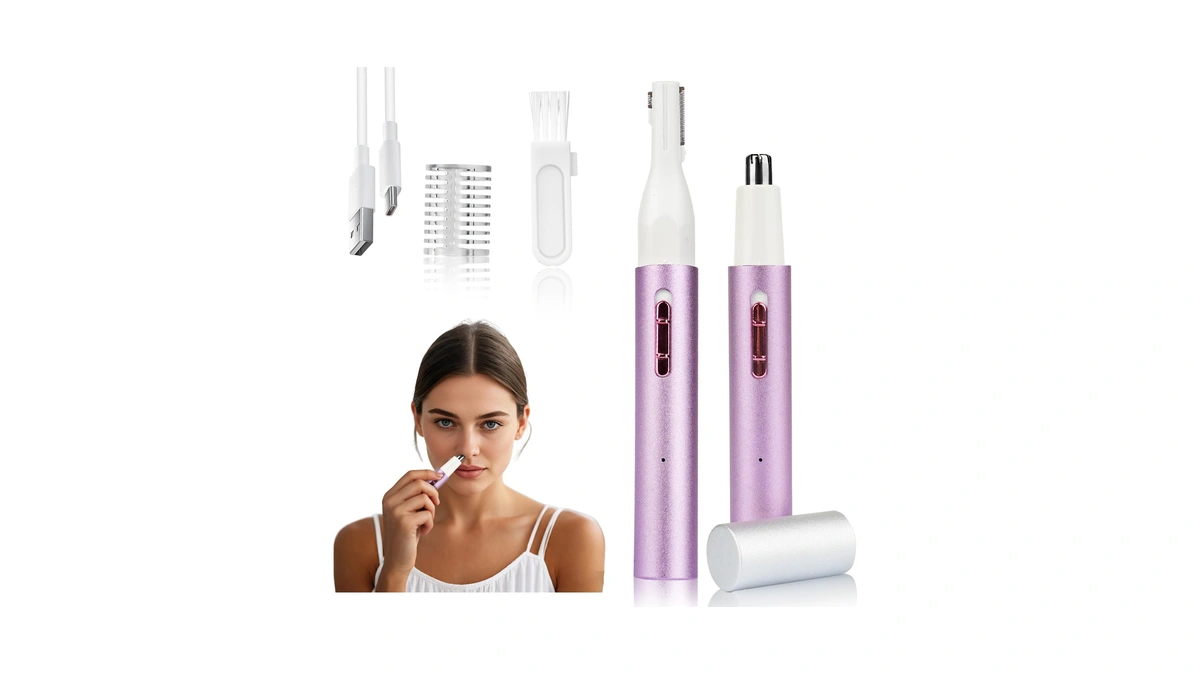 Mendaping 2026 Rechargeable Nose & Ear Hair Trimmer, Dual-edge Blade