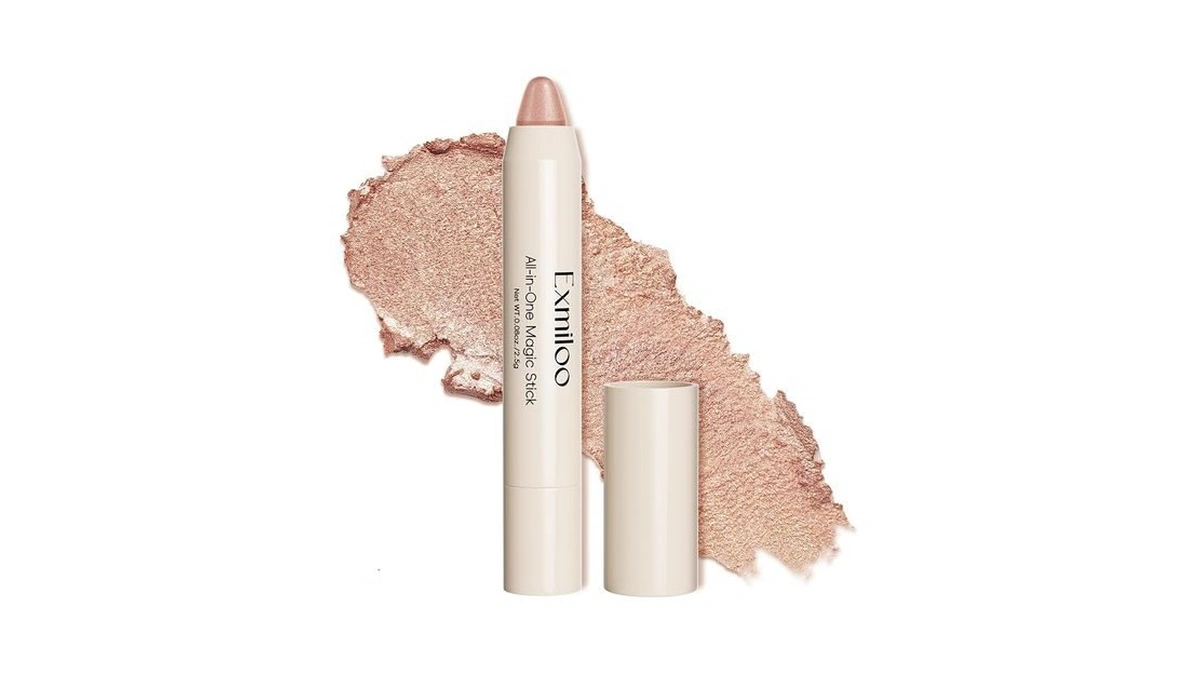Exmiloo Multi-use Cream Highlighter Stick For Face, Soft Champagne Glow