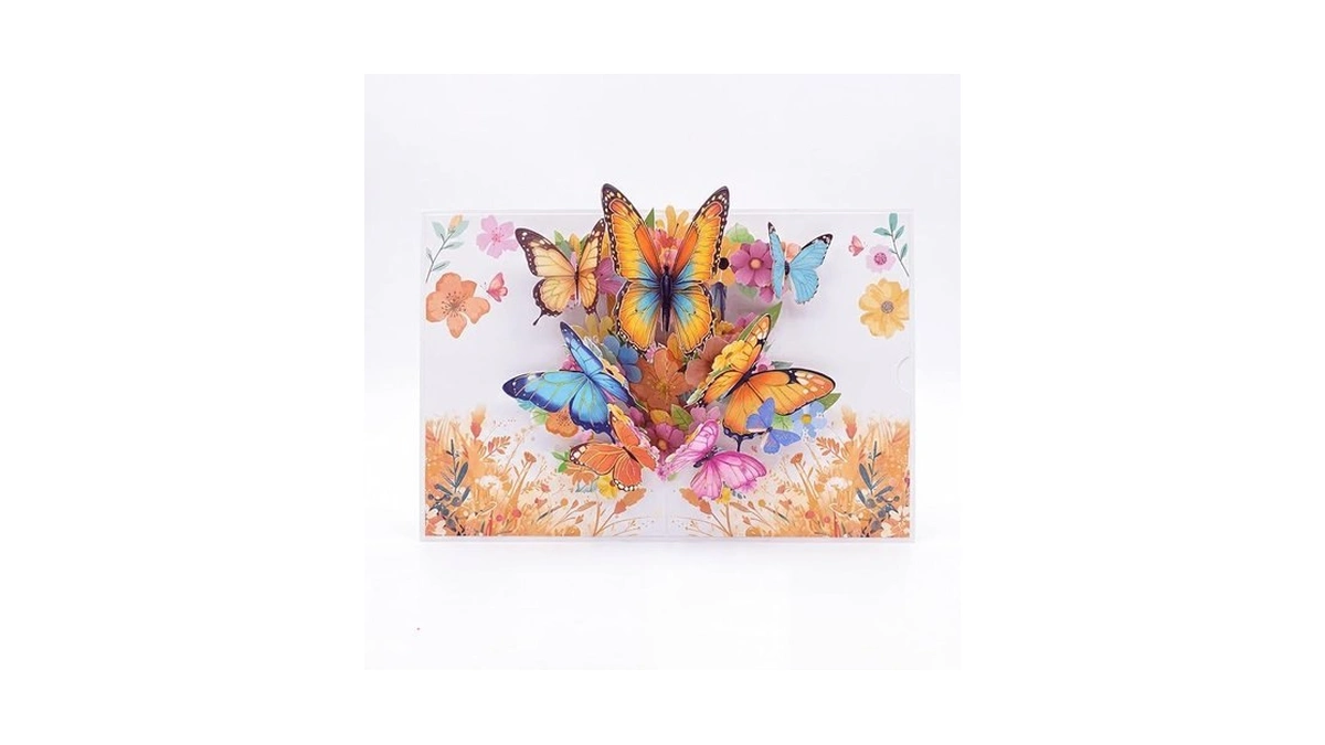 3d Butterfly Pop Up Greeting Card – Exquisite Watercolor Floral