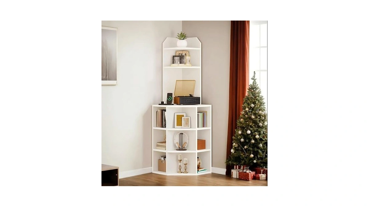 Yitahome Corner Shelf With Usb Ports & Outlets, Modern Corner