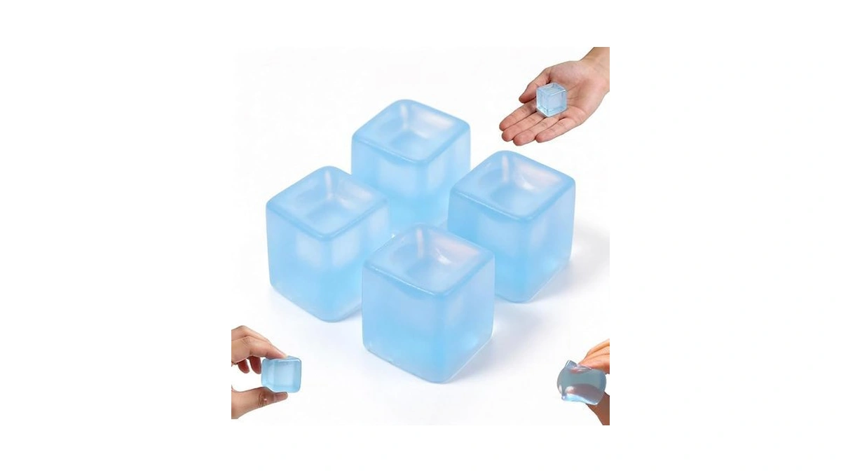 4pack Stress Cube Squishy Stress Balls,transparent Ice Cube Squishy For