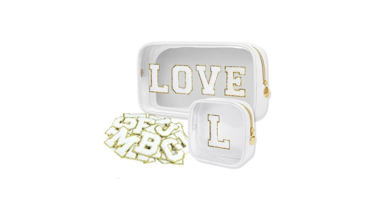 Godeagle Personalized Travel Makeup Bag Set, 2pcs Toiletry Bag &