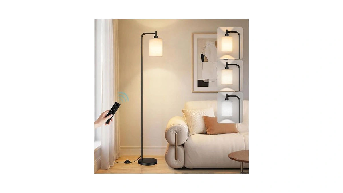 Ziisee 64" Floor Lamp With Remote Control, Dimmable Tall Standing