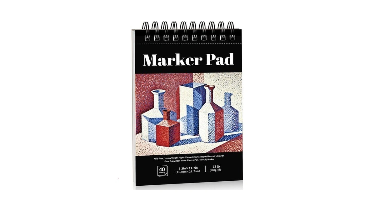 A4 Marker Paper Pad 40 Sheets, 8.3Γ11.7 Inch Bleedproof Art