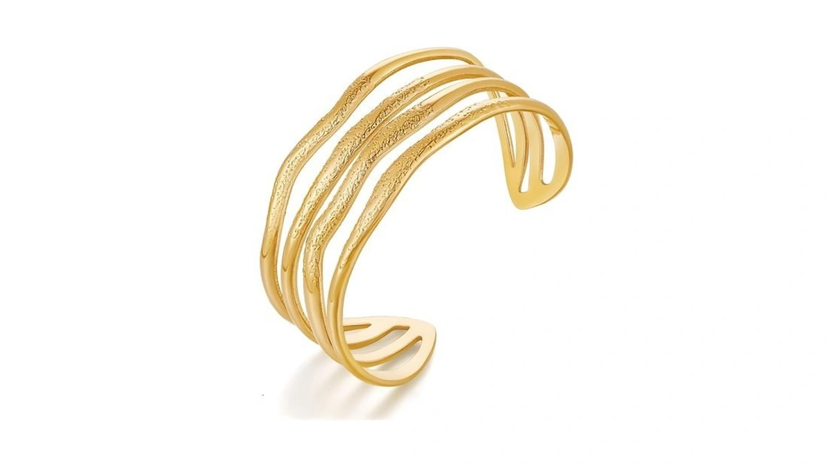 Tentmentise Bracelet For Women 18k Gold Plated Multi-layer Wire Open