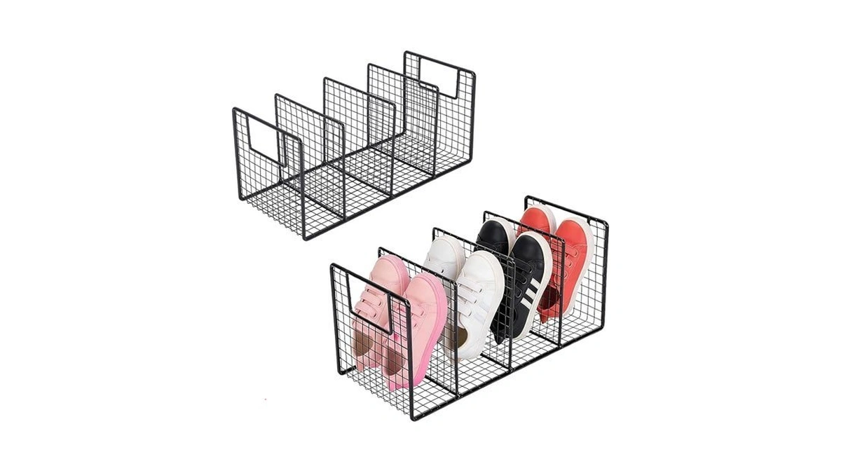Kids Shoe Rack Iron 2-pack Baby Footwear Organizer For Nursery