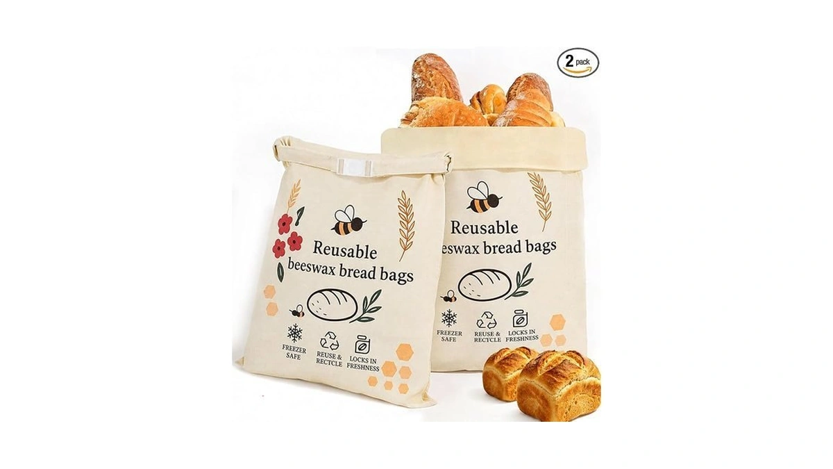 Ldjrcp 2 Pack Beeswax Bread Bags For Sourdough Homemade Bread,