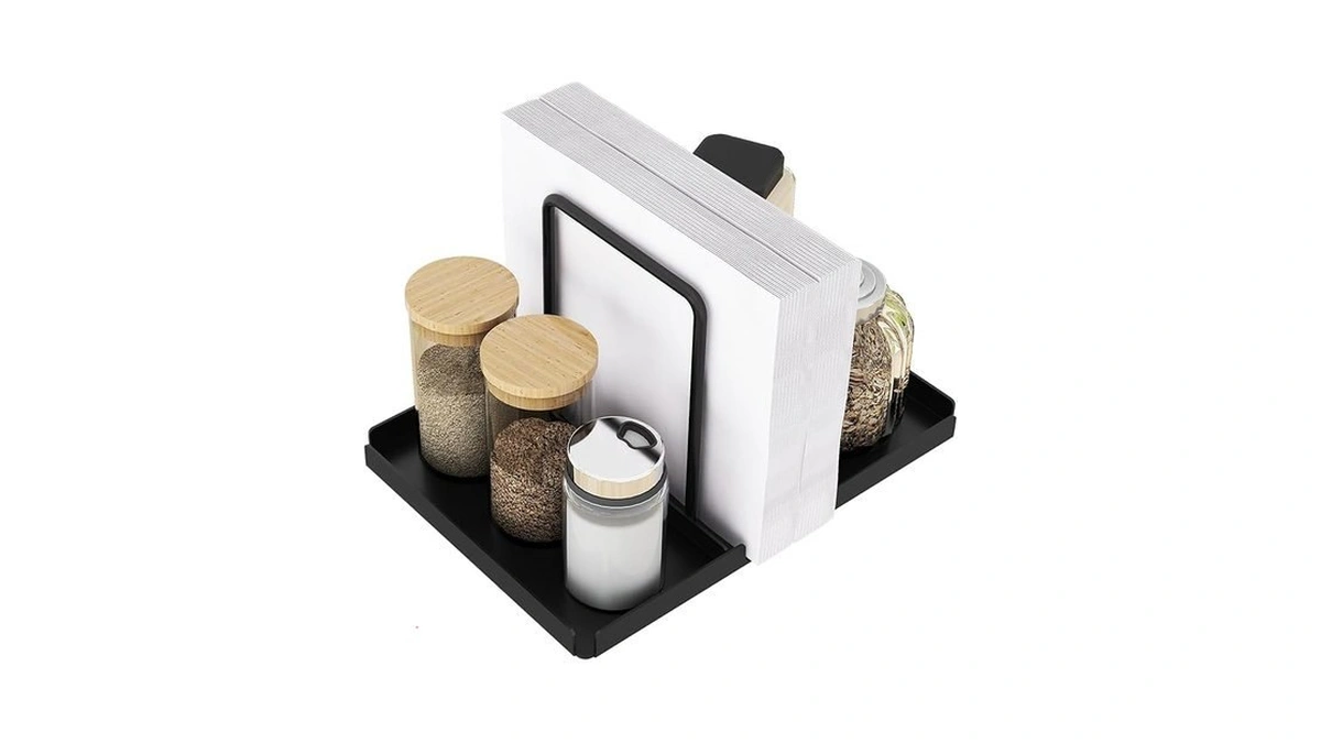 Napkin Holder For Table, Metal Napkin Holder With Salt And