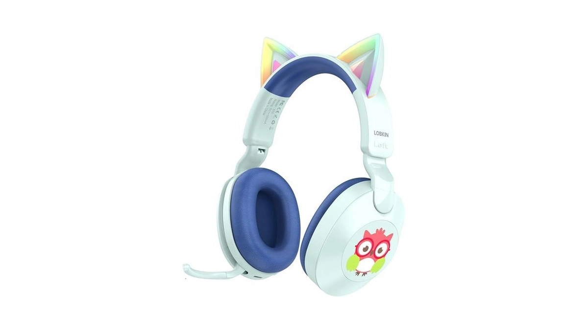 Lobkin Kids Headphones With Microphone Bluetooth 6.0, Toddler Headphones Led