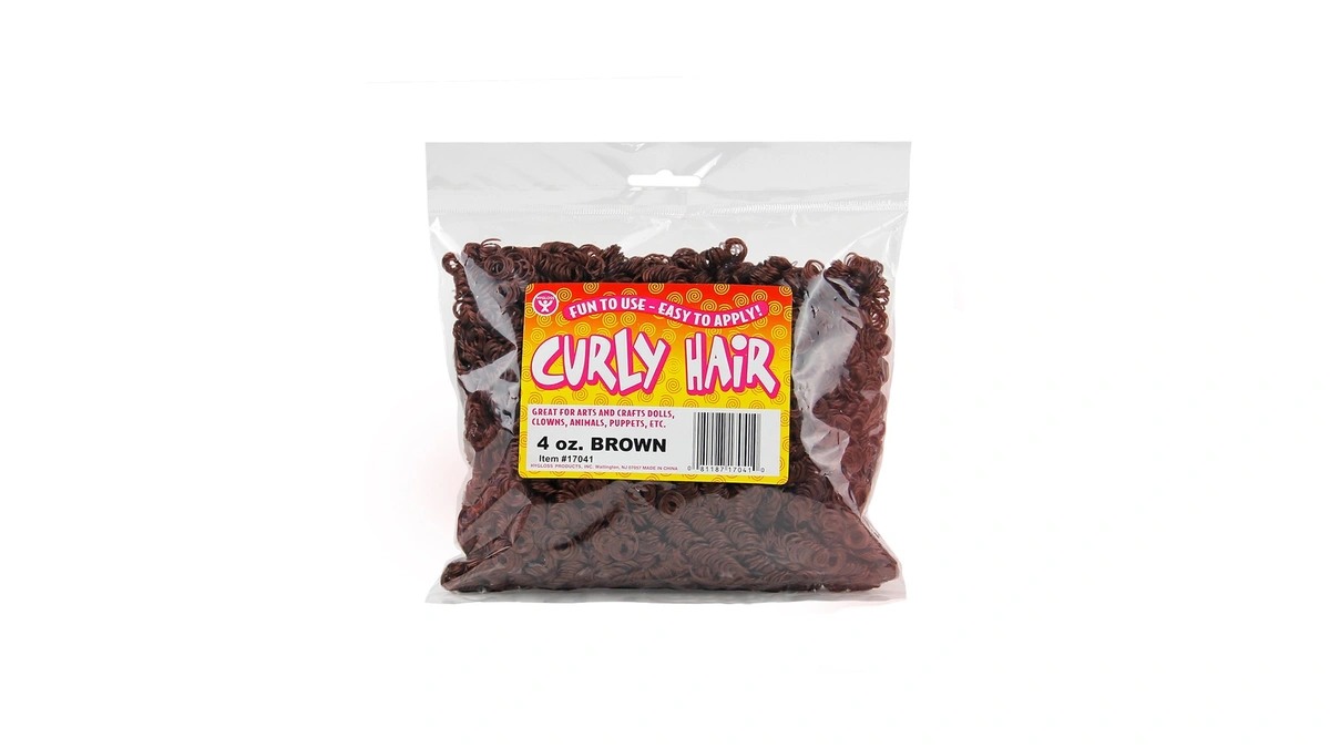 Hygloss 4 Oz Curly Doll Hair For Crafts Brown- Premium