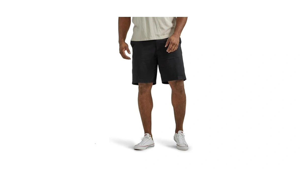 Lee Men's Extreme Motion Flat Front Short, Black, 29