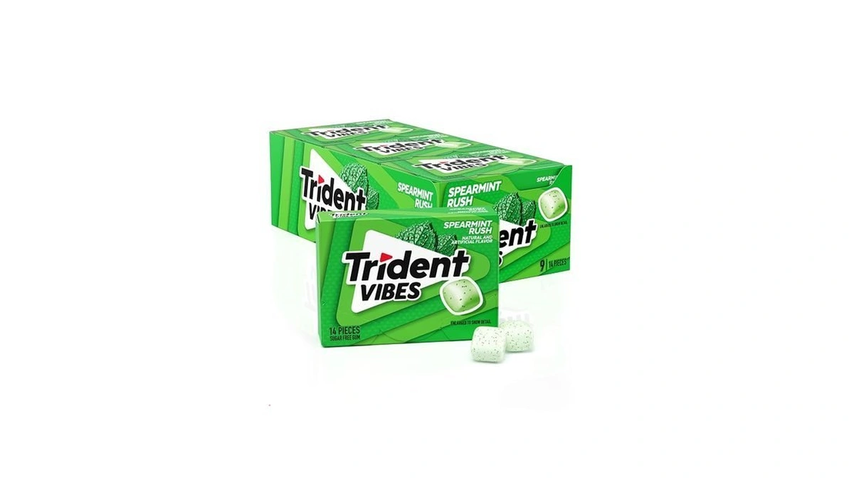 Trident Vibes Spearmint Rush Sugar Free Chewing Gum, 14 Pieces
