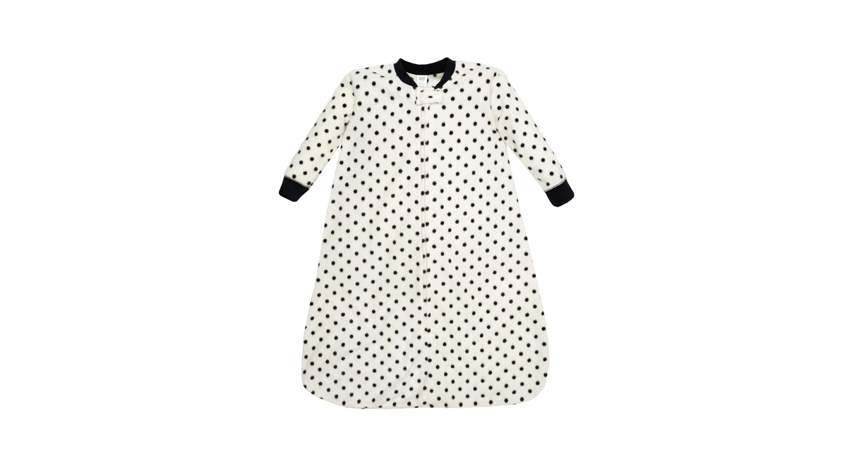 Hudson Baby Infant Girls Long-sleeve Fleece Sleeping Bag, Black Cream