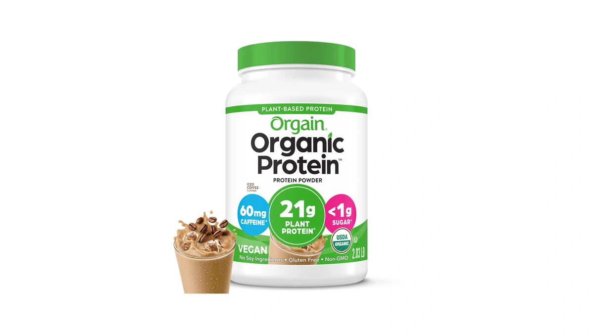Orgain Organic Vegan Protein Powder, Iced Coffee - 21g Plant