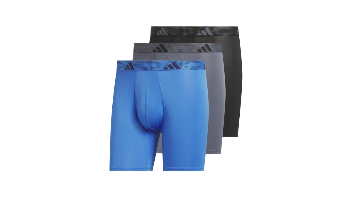 Adidas Men's Microfiber Boxer Briefs (3-pack) Performance Stretch Moisture-wicking Underwear,