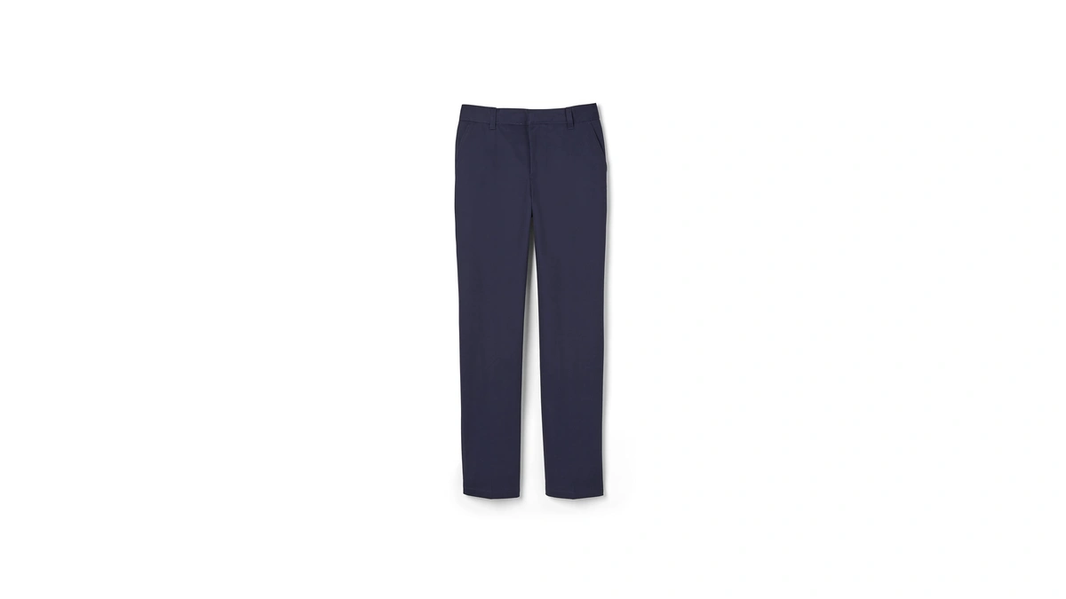 French Toast Young Men's Relaxed Fit Twill Pant, Navy Blue,