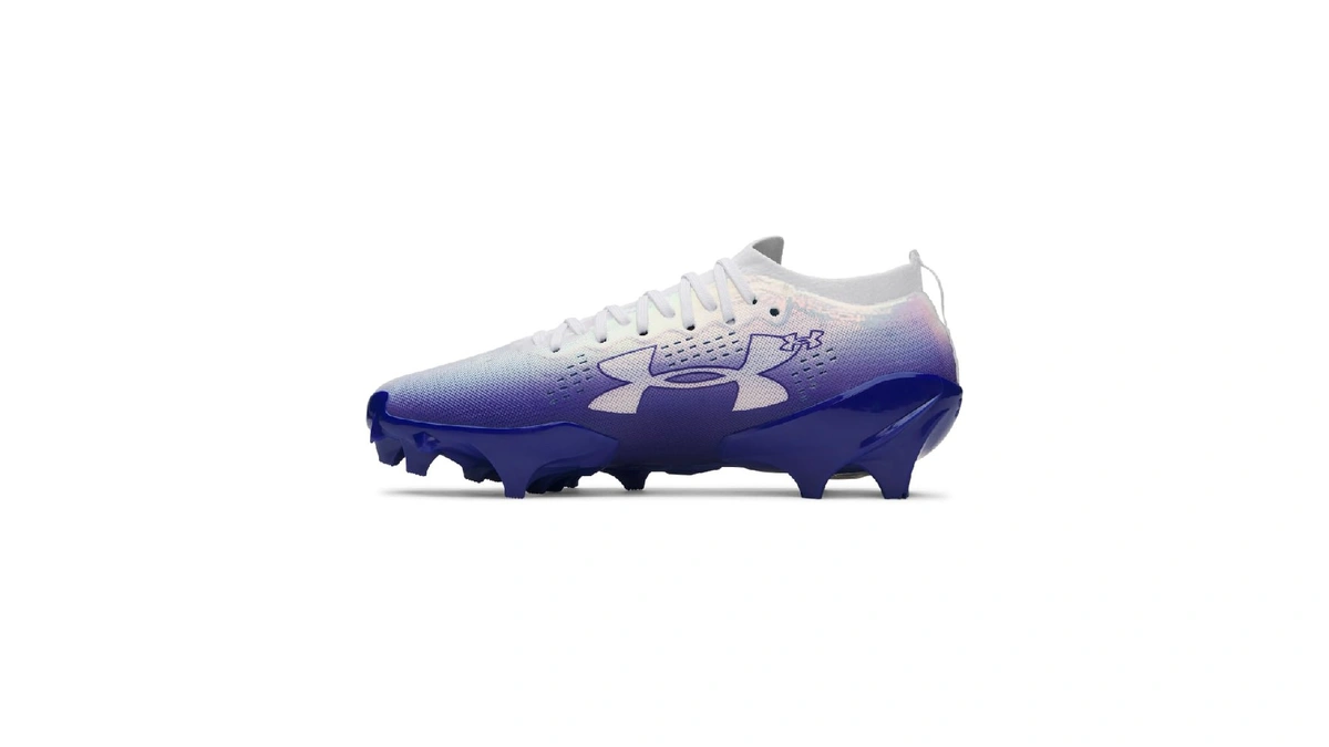 Under Armour Men's Blur Pro Football Cleats, (106) White/royal/caspian, 12.5,