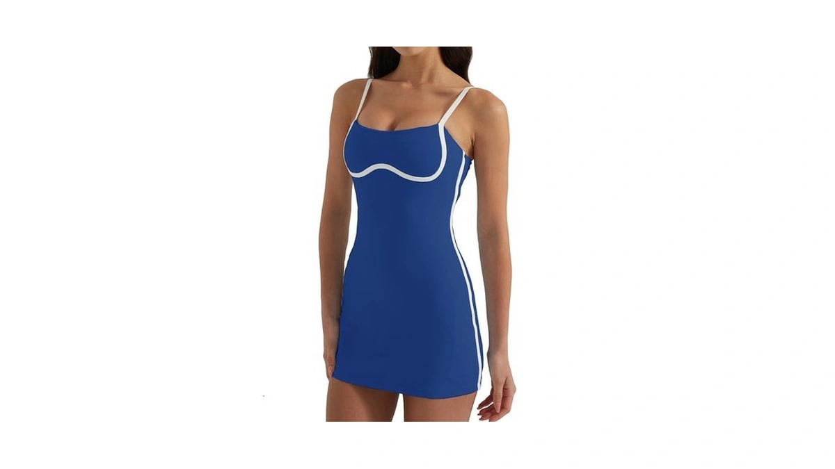 Hxunjw Women's Tennis Dress With Built-in Bra & Shorts Pockets,