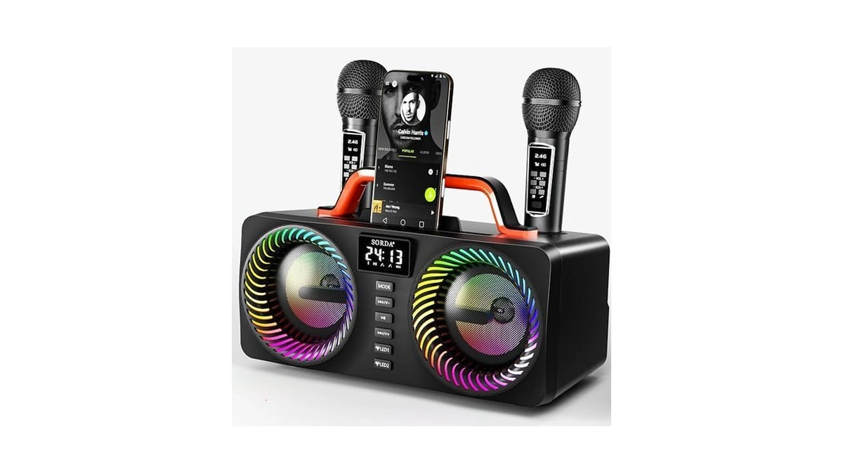 Sorda Karaoke Machine For Adults & Kids, Portable 80w Bluetooth