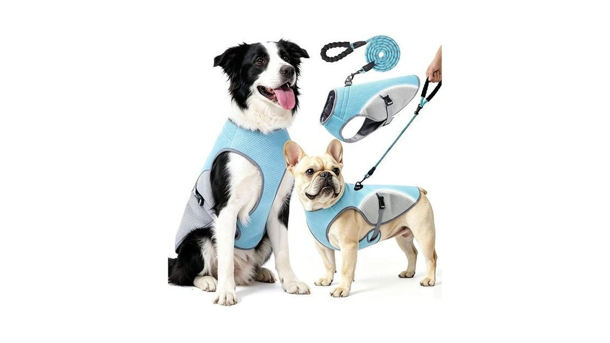 Lvkakmox Dog Cooling Vest With 6.5ft Leash, Upf50 Breathable Lightweight
