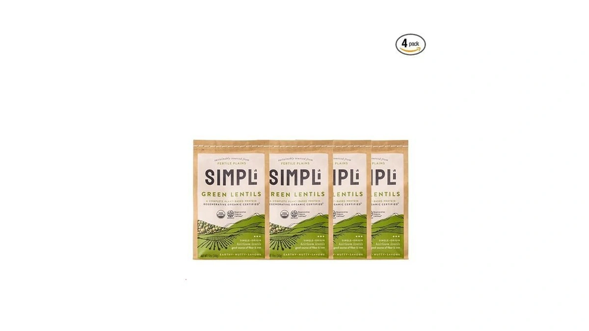 Simpli Regenerative Organic Certified® Green Lentils, High In Fiber &