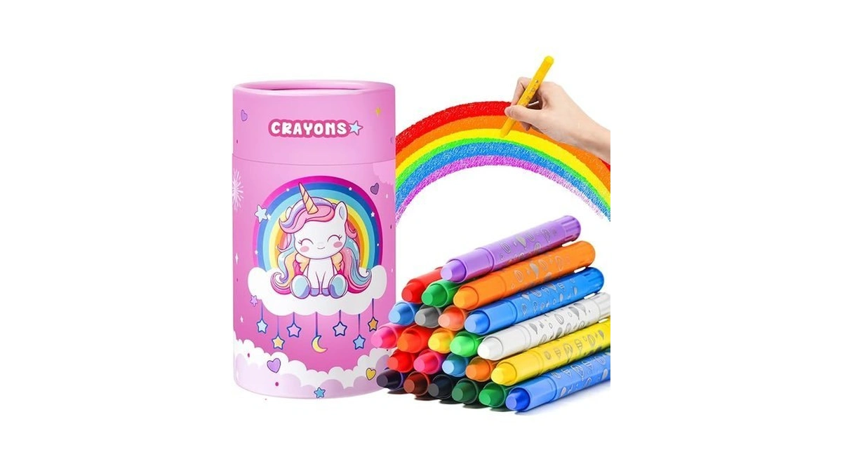 Dreamcandy Twist Crayons For Toddlers,24 Colors Non Toxic Washable Crayons