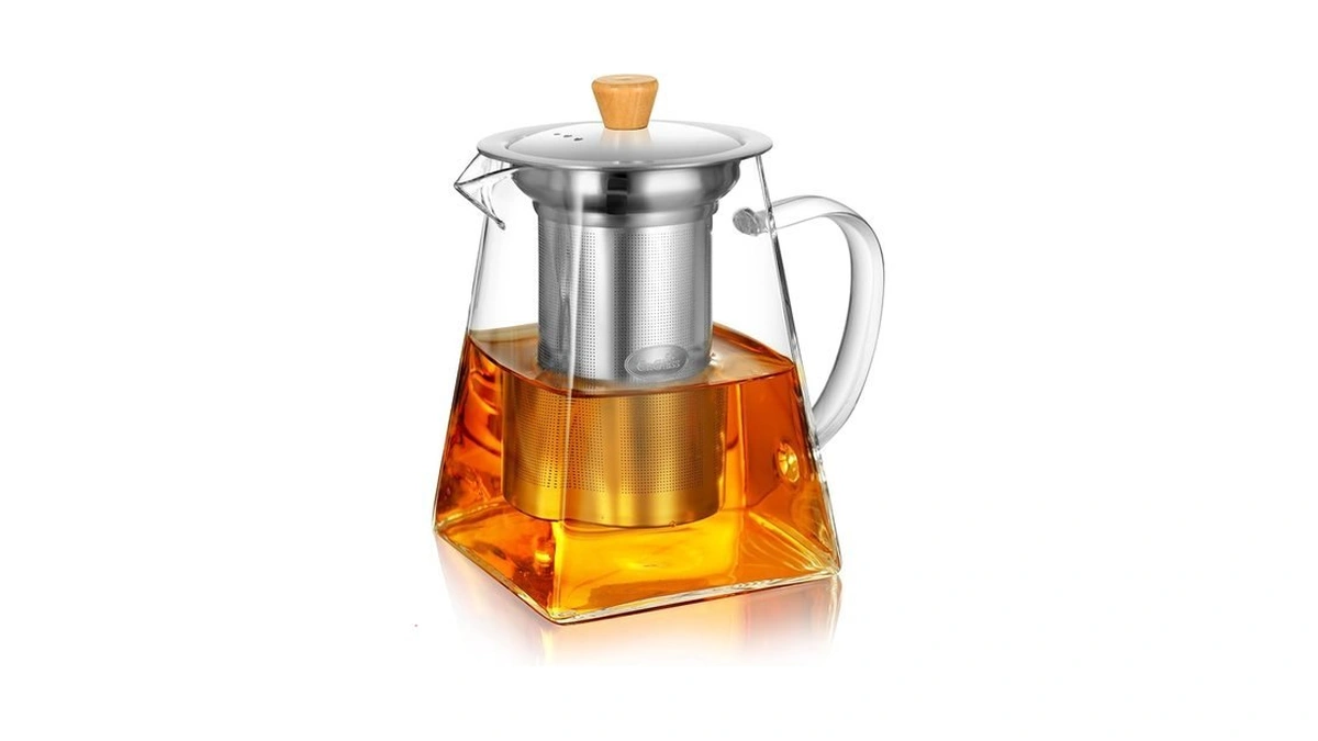 Cnglass Glass Teapot With Infuser,24oz Clear Glass Tea Kettle With