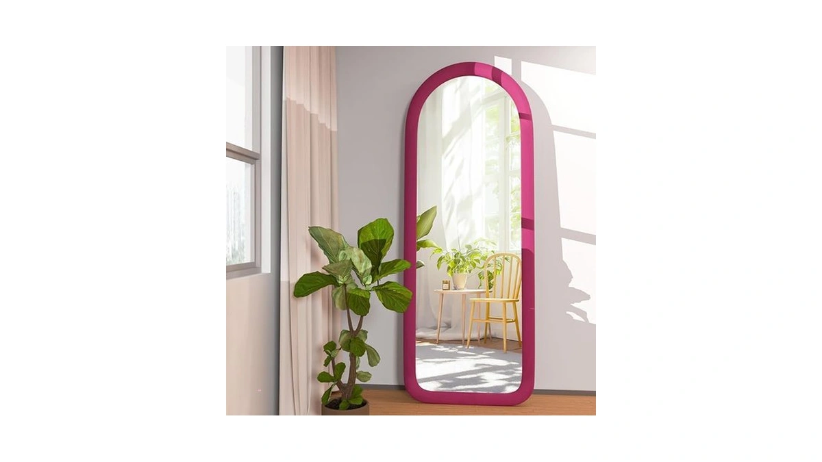 Neuweaby Full Length Mirror 56"x20" Arch Floor Mirror With Stand
