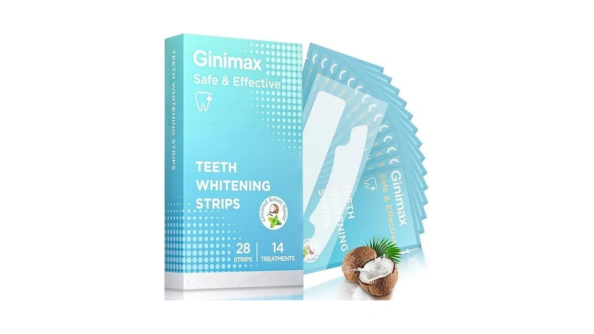 Ginimax Teeth Whitening Strips For Sensitive Teeth, 14 Treatments With