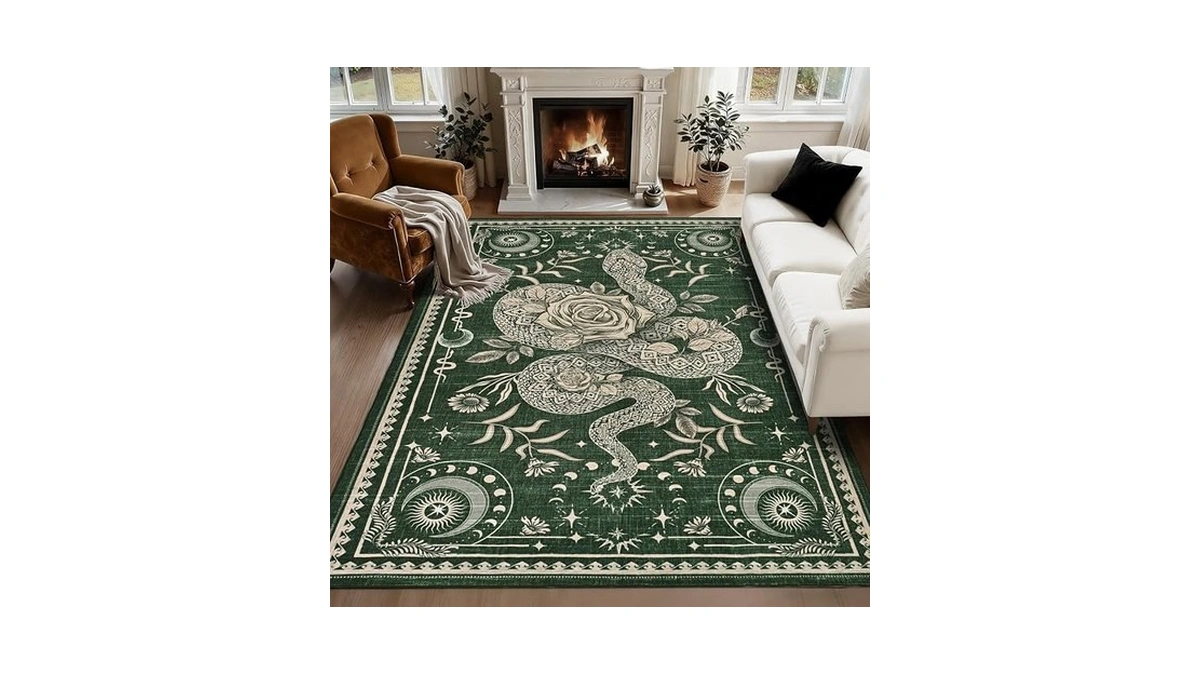 Yinhua Snake Living Room Rug 5x7 Rug Washable Gothic Rugs